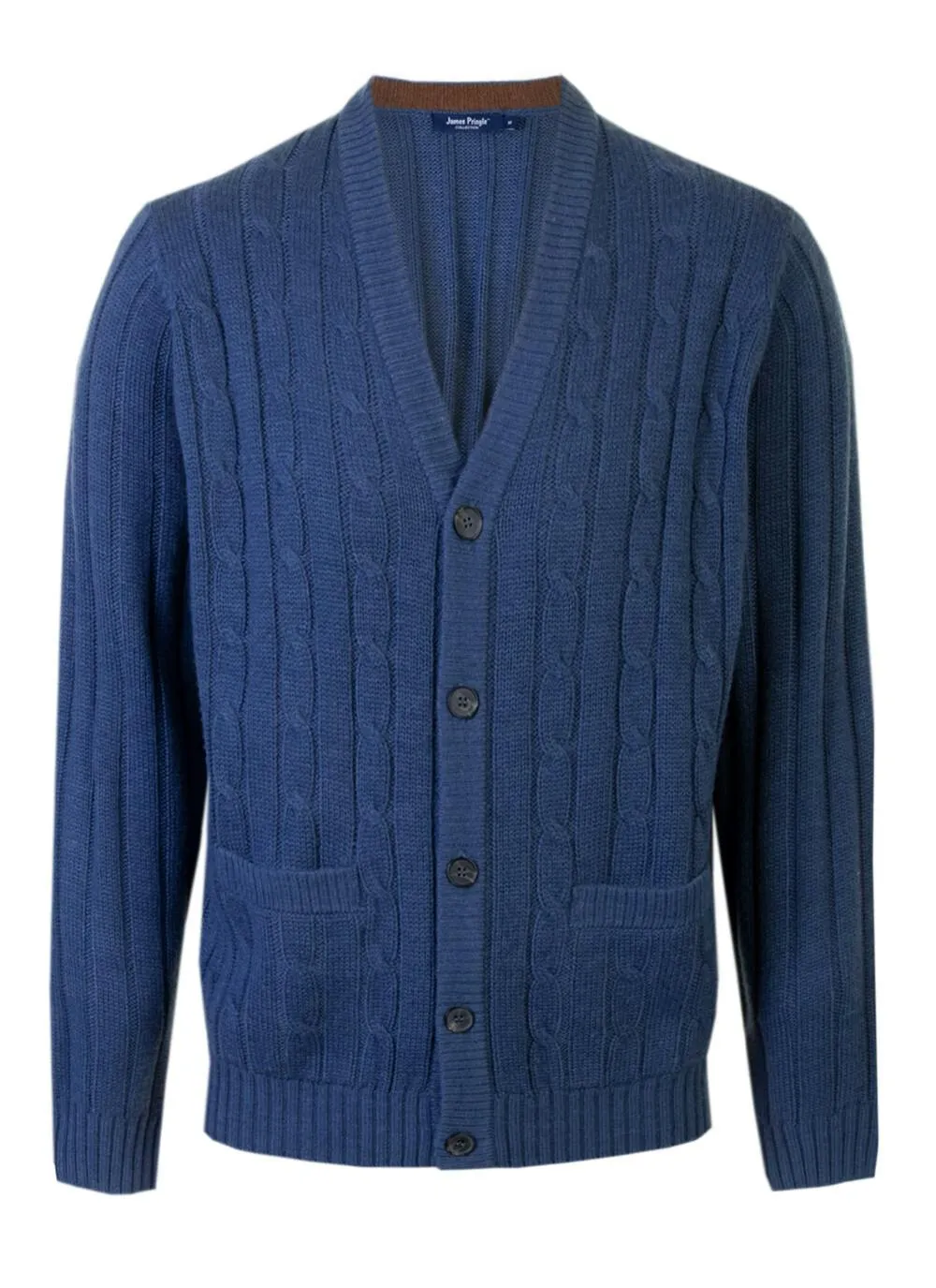 Blue Cable Knit Cardigan