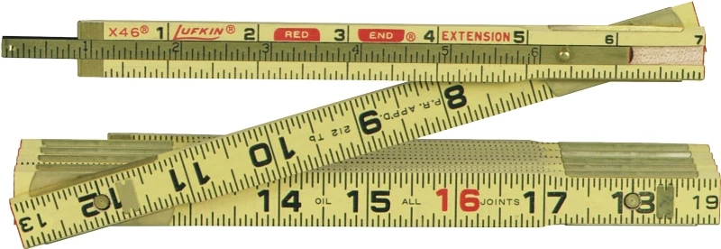Red End 6 Ft. X 5/8 In. Wood Folding Rule With Two 6 In. Slide Extensions
